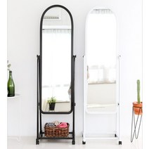 이동식 전신 거울 대형 소형 원룸 가구 피팅룸 드레스룸 거실 수납함 선반 바퀴 각도 조절