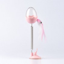 고양이 장난감 놀이기구 오뚜기 깃털 방울 낚시 혼자노는 고양이놀이 쥐돌이, 달걀 오뚜기 장난감-벚꽃핑크