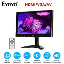15인치터치모니터 15인치 모니터 휴대용 소형 eyoyo 7 인치 lcd hdmi 화면, 7인치 모니터, 영국 플러그