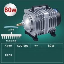 연못 어항 수족관 펌프 저소음 산소 기포기 발생기, 80W 10홀개