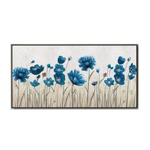 지폐저금통 인테리어저금통 돼지 흰색 연꽃 캔버스 손으로 그린 유화 추상 질감 그림 풍경 식물 잎 벽 예술, 174.140x210cm No Frame  D