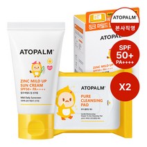 아토팜 [아토팜][1+1] 징크 마일드 업 선크림 65g+클렌징 패드 기획세트 (SPF50+ PA++++), 단품없음