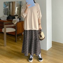 라젠프 배색 롱 원피스 61405 빅사이즈 여성의류