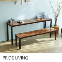 LPM 책상테이블 긴벤치세트B_1600X450/긴벤치1400포함/사이드테이블/다용도테이블/엘피엠테이블, 브라운
