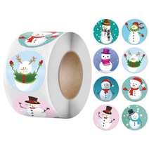 라벨기 귀여운 프린팅 라벨 미니 100-500pcs 6 디자인 1 Inch 크리스마스 테마 인감 레이블 스티커 DIY 선물 베이킹 패키지 봉투 편지지 장식, 20 QY705-300pcs
