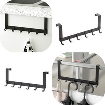 마트498 6구 도어후크 40X16 블랙 모자정리대 넥타이걸이 화장실옷걸이 가방거치대 탈의실옷걸이 가방걸이