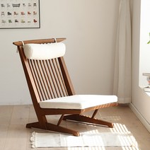 스티브잡스 의자 원목 쿠션 라운지체어 1인 코노이드 의자, 유자나무