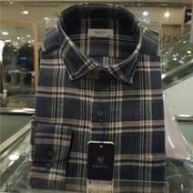 바찌 NC06 따뜻한기모버튼다운일반핏체크 포근한 밑단일자 일반핏긴팔 VD1L4CR547N