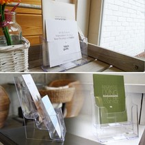 행사안내장꽂이 아크릴 A5 계단식, 2단