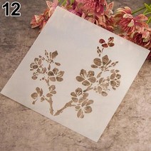 커피 스텐실 케이크 코코아 diy 중공 심장 꽃 모양 기하학 라운드 아트 인쇄 모델 금형 분말 체 도구 그리기, 12
