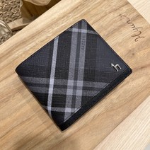 헤지스 남성용 DUBLIN 체크 가죽 2단 반지갑