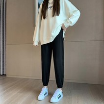 캐쥬얼 운동 145 왜소한 조거 츄리닝바지 여성 8부 봄가을 150CM 키커 보이는 코디 와이드 라이트 2523774791