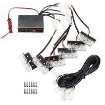 6x3 LED 경고 사용 자동차 스트로브 조명 차량 전면 그릴 비상 점멸등 바 플래시 모드 빨간색/파란색/노란, 01 Yellow