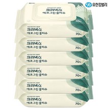 크리넥스 에코그린 100% 생분해 물티슈 캡형70매, 70매, 6개