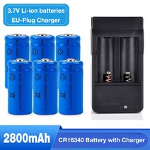 호환용 호환부품 레이저 포인터 손전등용 충전식 리튬 이온 배터리 CR16340 2800mAh 3.7V 포함 6 개, 한개옵션0