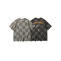 바둑판 체크 반팔 라운드 티셔츠 tee [스트릿 명품 편집샵 람스]