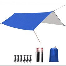 카라반 어닝텐트 카라반 텐트 어닝 해먹 레인 플라이 텐트 타프 10X10 FT 대형 방수 캠핑 쉼터 자외선 보호, 02 Blue_01 3*3 메터