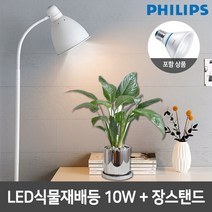 필립스 LED식물재배등 PAR30 10W 심플 장스탠드 2종, 단품, 색상:블랙