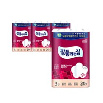 잘풀리는집 퀼팅 3겹 화장지 30m 30롤 X 3팩 총 90롤 롤화장지, 12팩