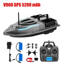 바나나보트 수상레저 FRP보트 V900 GPS 40 포인트 자동 운전 리턴 1.5KG RC 미끼 보트 낚시 무선 스티어링, 07 V900 GPS 5200 2B