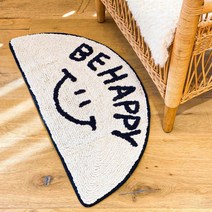 비해피 스마일 화이트 반달 발매트