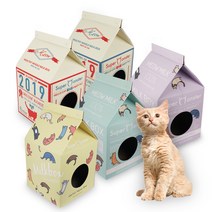 고양이 스크래쳐 밀크박스 레트로, 레드, 1개