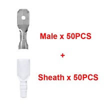 100pcs 2.8mm 4.8mm 6.3mm 플러그 스프링 여성 남성 스페이드 콜드 압착 단자 커넥터 자동차 스피커 전기 와이어 커넥터 세트, 은빛 m w s