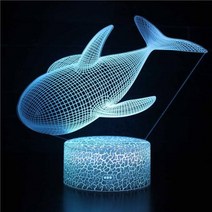 해파리 상어 물고기 3d LED 야간 조명 아기 수면 테이블 램프 7 가지 색상 변경 홈 침실 장식 무드 램프 어린이 선물, D+Touch switch