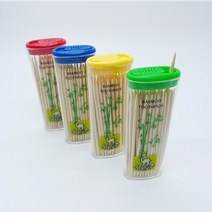 휴대용 대나무 이쑤시개 60P x 4개입 플라스틱 케이스, 60개입, 4개