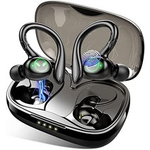 mebossco Bluetooth 스포츠 헤드폰 무선 Bluetooth 5.1 이어폰 탈착식 이어 후크가 있는 인이어 헤드폰 40시간 재생 IP7 방수 HiFi 스테레오 마이크가 있는 무선 헤드폰-34811