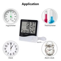 디지털온습도계 동시내외부온도계 외부센서탈부착 시간 최근온도저장