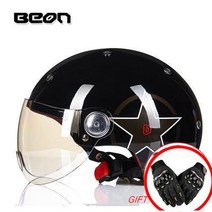할리데이비슨헬멧 BEON Moto rcycle 레트로 스쿠터 헬멧 B103 모토 s 빈티지 제트 레이싱 Capacete queiro 오픈 페이스, [03] XL, [10] 10