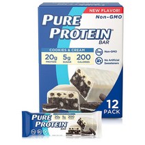 Pure Protein 퓨어 프로틴 바 쿠키앤크림 1.76oz(50g) 12팩