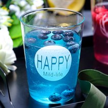 [로하티]해피 투명 내열유리컵 350ml 음료 주스잔, 없음