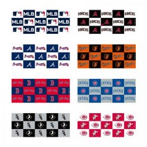 MLB 골프 필드용 체크 패턴 페이스 타월, 애틀란타 브레이브스