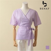 베나프 고방 체크 랩 블라우스_FB2BL068