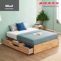 라자가구 위드 팀버 원목 4서랍침대 Q 프레임 st021, 내추럴