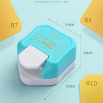 3in1 코너라운더 멀티앵글 R4 R7 R10 커터 펀치 3방향, 블루 UK00269