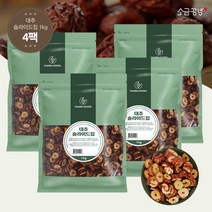 대추칩 건대추 슬라이스 대추칩 1kg 말린대추, 4팩