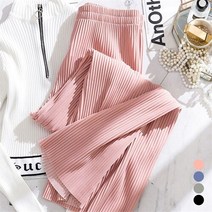 셀러허브 여성패션 [오노마] ONM 여성 여름바지 키커보이는 골지 쉬폰 와이드 레그팬츠