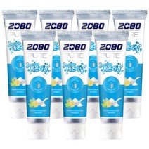2080 퓨어 베이킹소다 싱그러운 레몬라임향 치약 125g, 7개