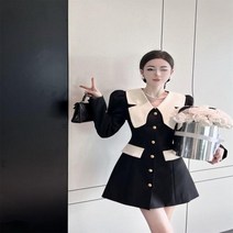 파티드레스 왕실 자매 팬 우아한 사교계 명사 정장 스커트 재킷 긴 소매 드레스 여성 의류