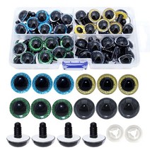 베스트사이크 BESTCYC 1상자(40개) 16mm 4가지 색상 플라스틱 안전 눈 스레드 섕크 디자인 공예 크로셰 DIY 아미구루미 봉제 동물 장난감 인형 제작 용품 색상(블루 그