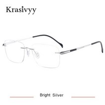 Krasivyy무테 티타늄 안경 안경테 안경태테 남성 초경량 사각 안경태 안경태태리스