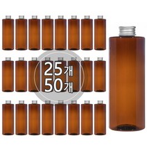 [25개묶음판매] 알루미늄캡 120ml 150ml 200ml 250ml 300ml 500ml 어메니티 공병, 500ml 각갈색용기, 실버캡, 25개