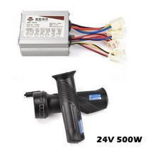 전기 자전거 호환 부품 컨트롤러 스쿠터 500W 24V 36V 48V YK31C 브러시 컨트롤러 미니 스쿠터용 스로틀 그립 세트, 24V 500W