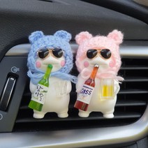 힐링센트 뜨개 모자 지방이 차량용 방향제 세트 다우니향, 1세트