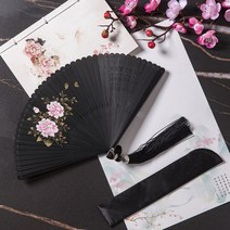 부채 예쁨 쥘 대나무 수공 한나라의복 고풍 여신 작은사이즈 휴대용, 기본, T03-18cm작은모란(부채 덮개+대수술)
