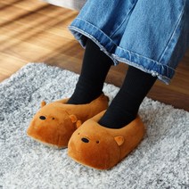 위베어베어스 그리즐리 소프트 덧신 260 극세사 실내화 거실화 사무실 슬리퍼 여성 층간소음방지 푹신한 쿠션 발편한 학교 병원 호텔, 단품