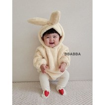 베베 보송토끼슈트 신생아옷 백일 돌 겨울베이비옷 빠빠